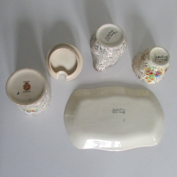 Vintage Sugar and Creamer Tray set, Shelton Ivory - Picture 9 of 10